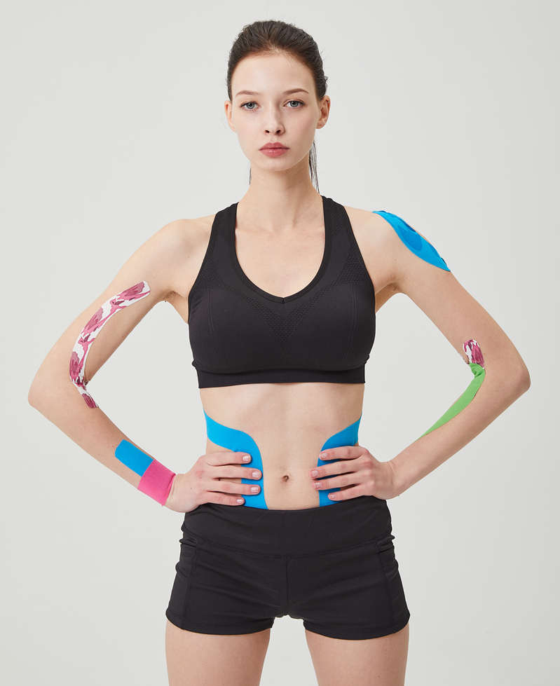 kinesiology tape on model