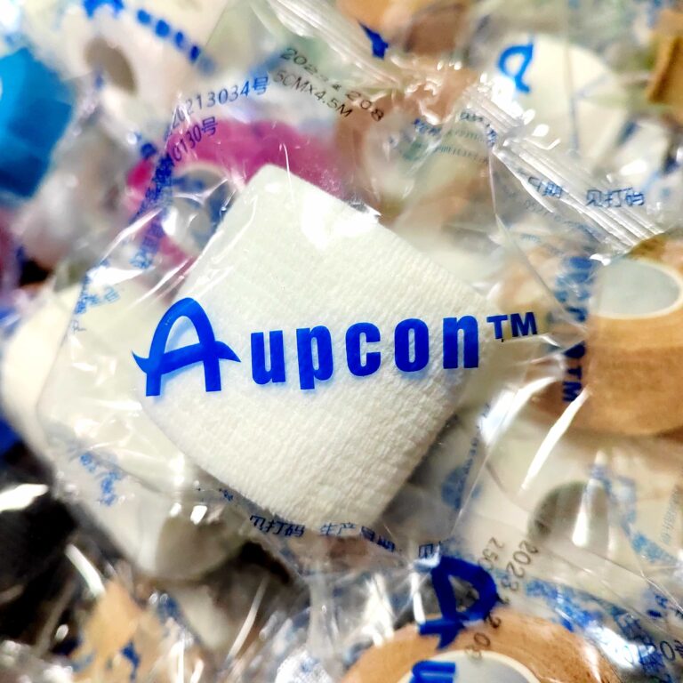 cohesive bandage packing with OPP bag printed Aupcon Logo