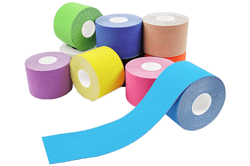 red yellow-pink-blue-skin-purple-green-cotton-kinesiology-tapes