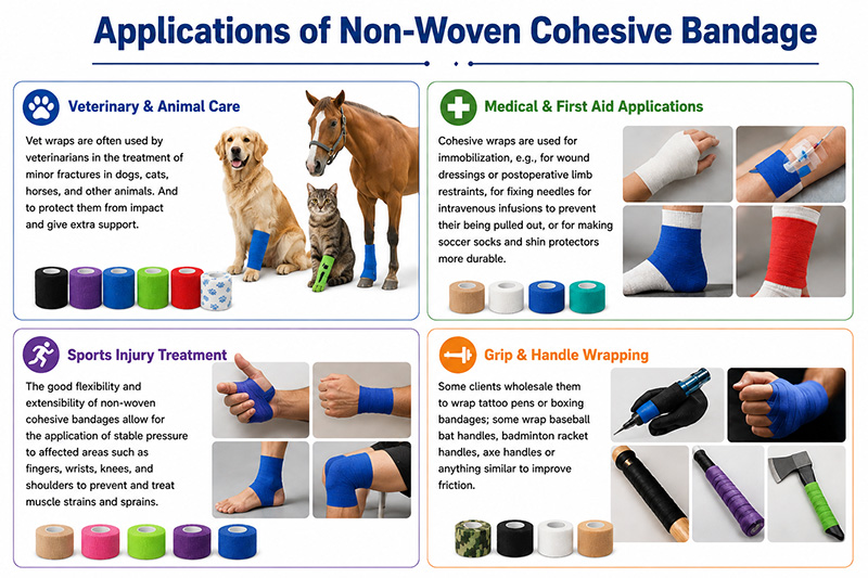 Applications of Non-Woven Cohesive Bandage