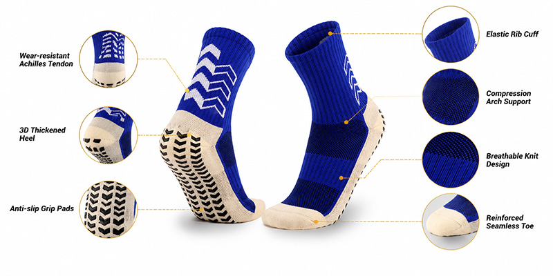 Chaussettes antidérapantes standard pour le football – Caractéristiques techniques