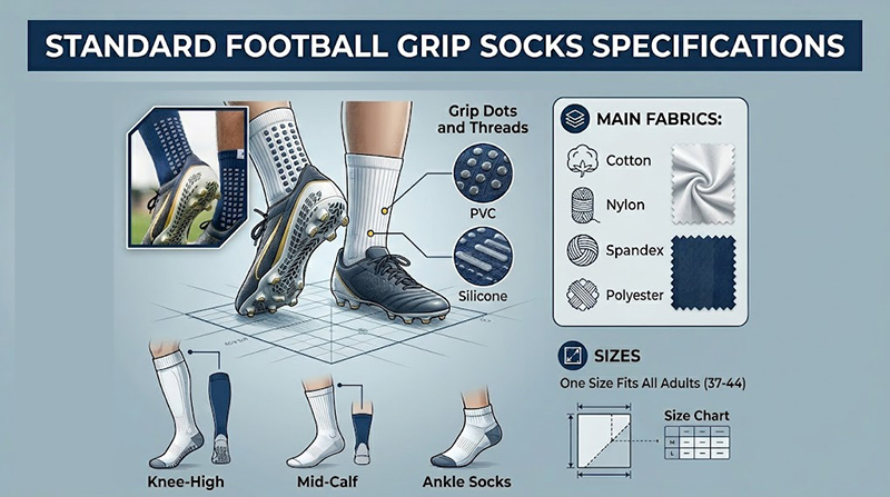 Standard football grip socks Specifications