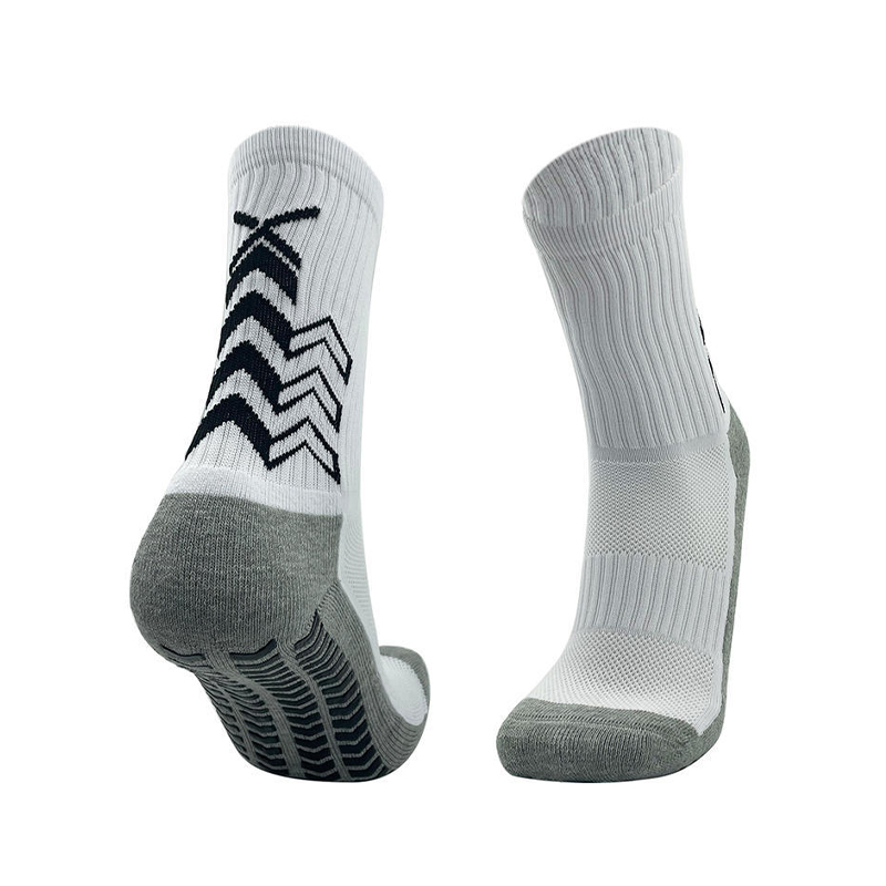 chaussettes de foot à rayures noires et blanches