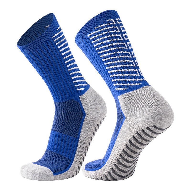 blue and white hooped football socks