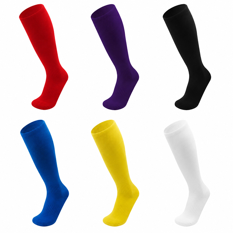 6 colors long padded football socks