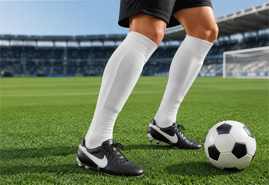 Professional-level protection—long-padded football socks