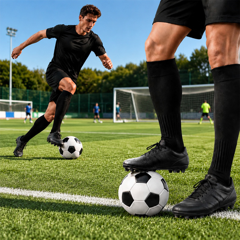 black long padded football socks