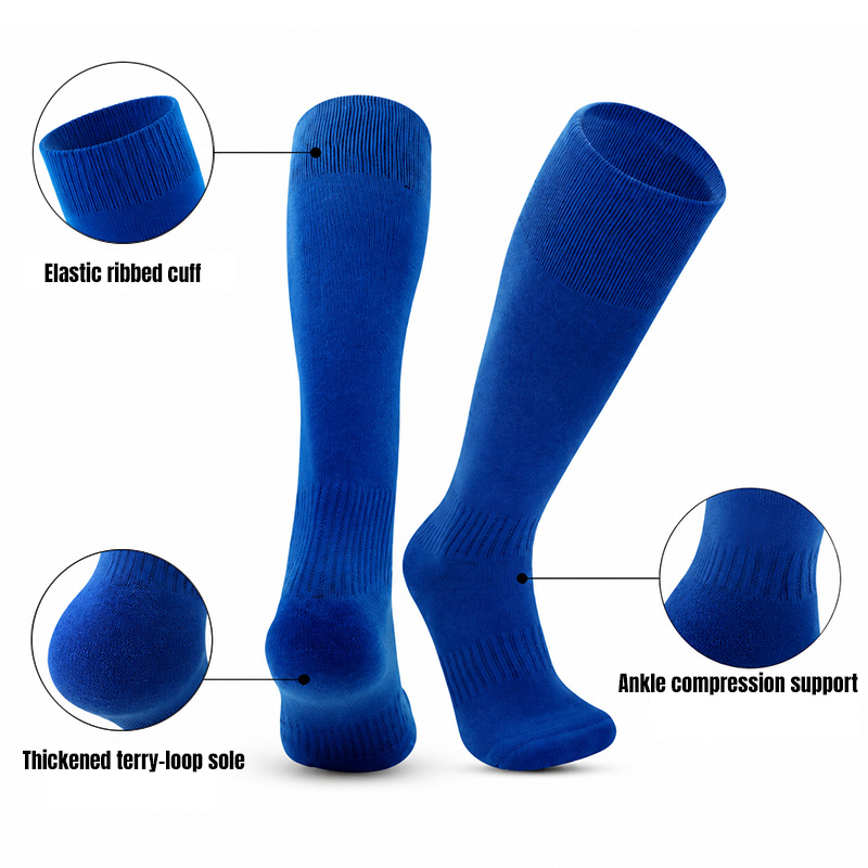 detail of long-padded football socks