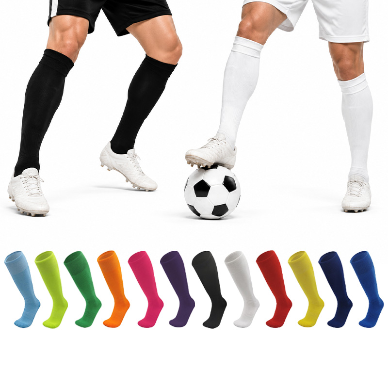 different colors of long padded football socks
