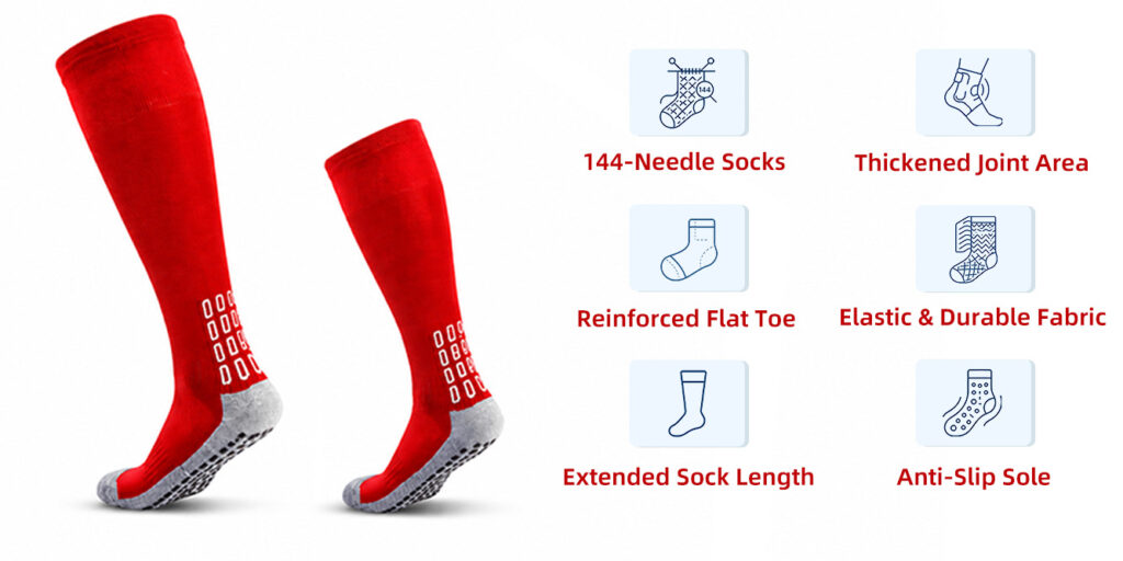 features of long grip football socks