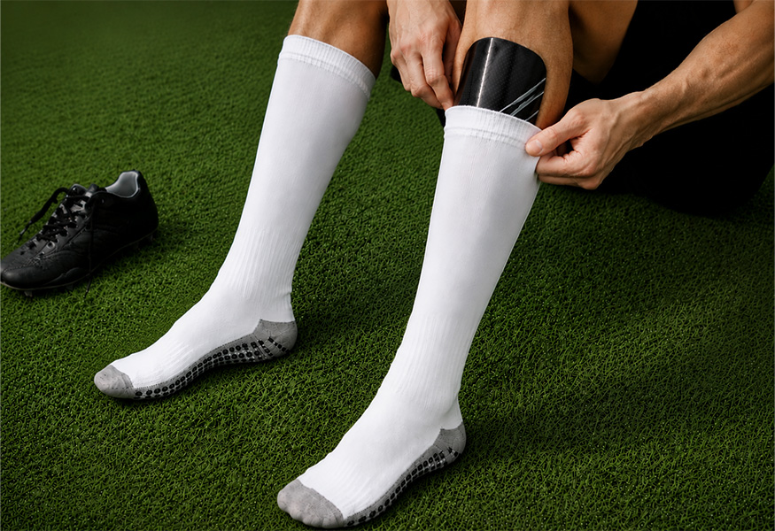 long football socks with shin pads