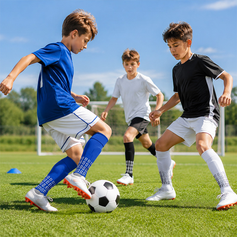 youth long football grip socks