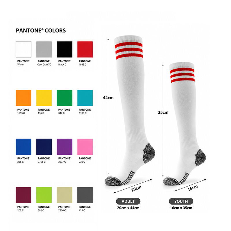 Custom Football Socks colors and sizes