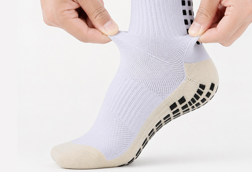 Elastic compression support mens football grip socks