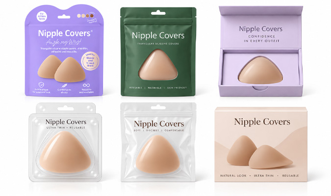 Packaging triangle silicone nipple covers Customization