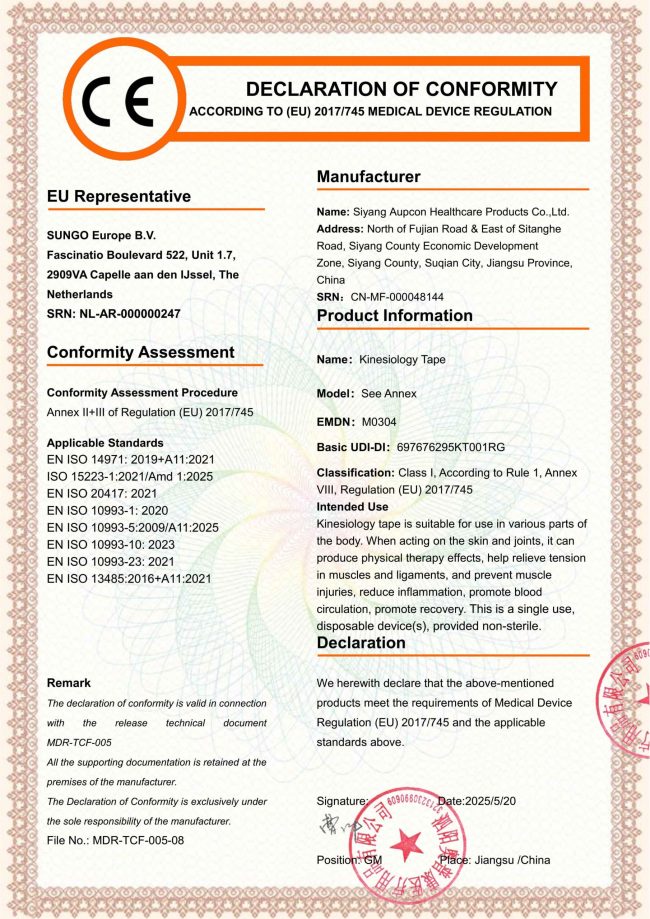Kinesiology Tape CE